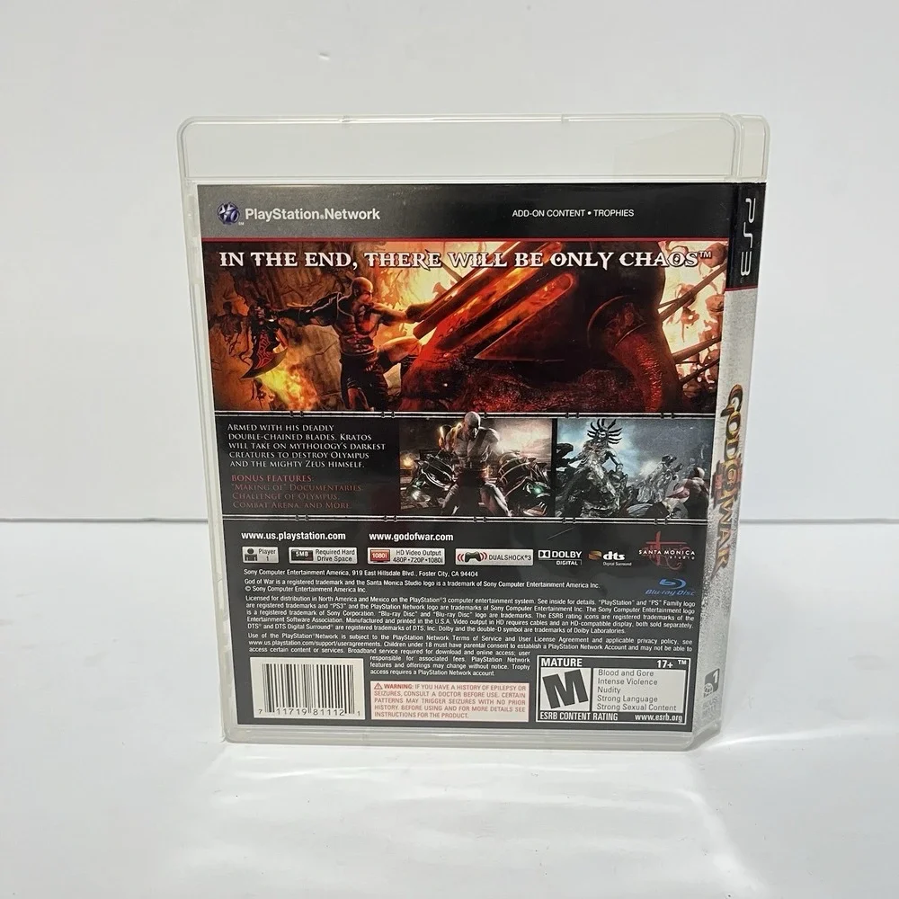 God of War III (Sony PlayStation 3, 2010) PS3 Video Game Complete CIB